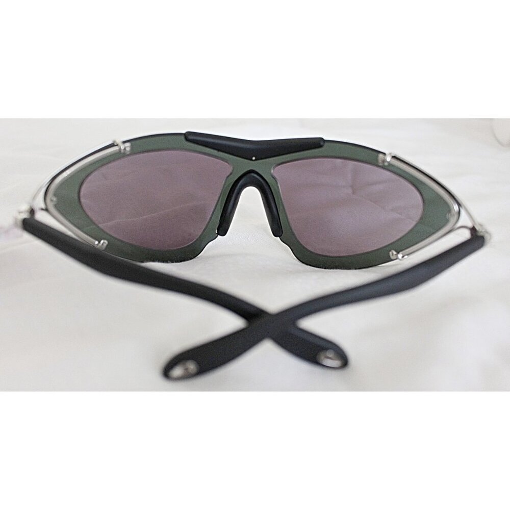 Givenchy - GV 7013 Acetate Mask Visor Sunglasses - Palladium/Blue Mirror - New - Picture 12 of 13
